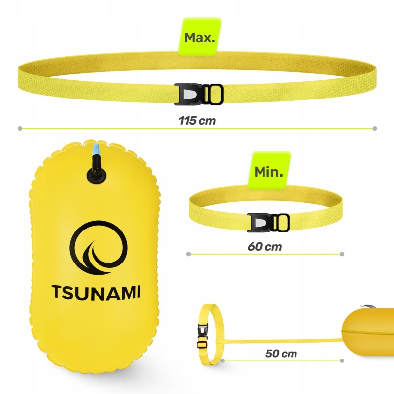 Буй для плавання TSUNAMI Basic надувний Yellow (P-5907739316806)