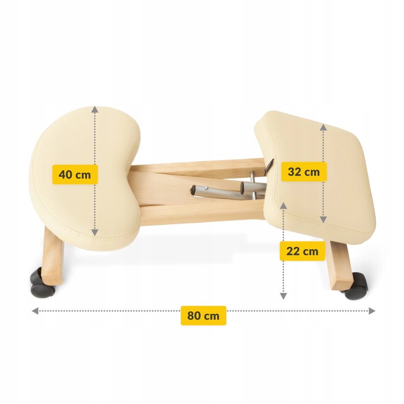 Колінний стілець ортопедичний 4FIZJO Pure регульований, на коліщатах Beige (P-5905973402804)