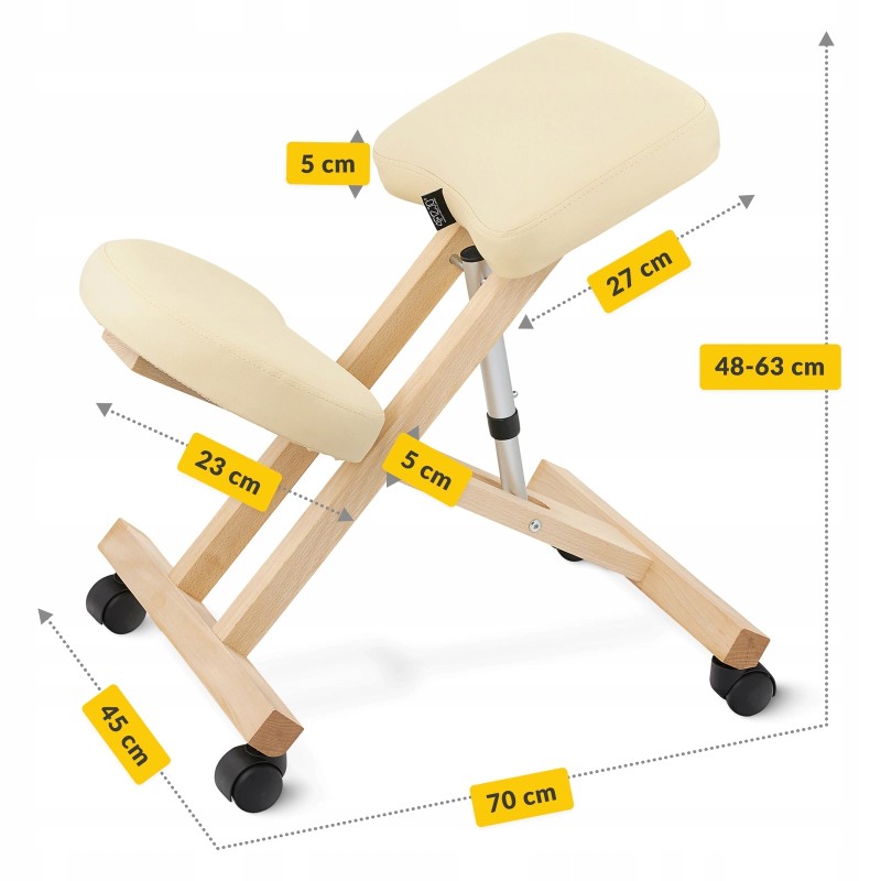 Колінний стілець ортопедичний 4FIZJO Pure регульований, на коліщатах Beige (P-5905973402804)