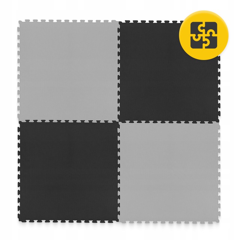 Мат-пазл (ласточкин хвіст) 4FIZJO Mat Puzzle EVA 100 x 100 x 2 cм Black/Grey (P-5907739316226)