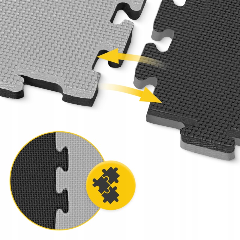 Мат-пазл (ласточкин хвіст) 4FIZJO Mat Puzzle EVA 100 x 100 x 2 cм Black/Grey (P-5907739316226)