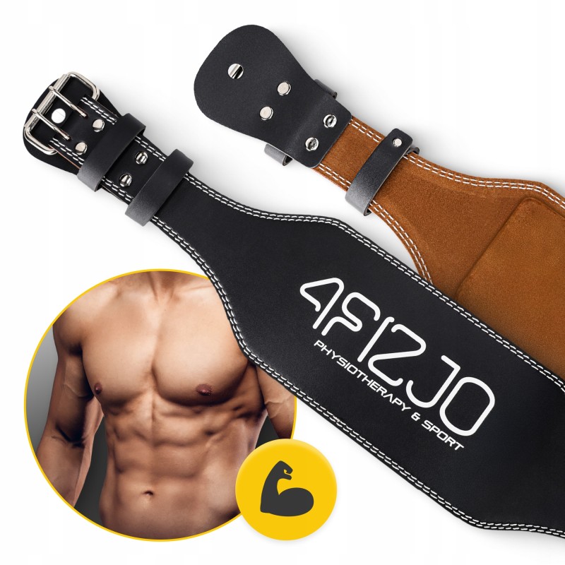 Пояс для важкої атлетики 4FIZJO шкіряний Size L Black (P-5905973404310)