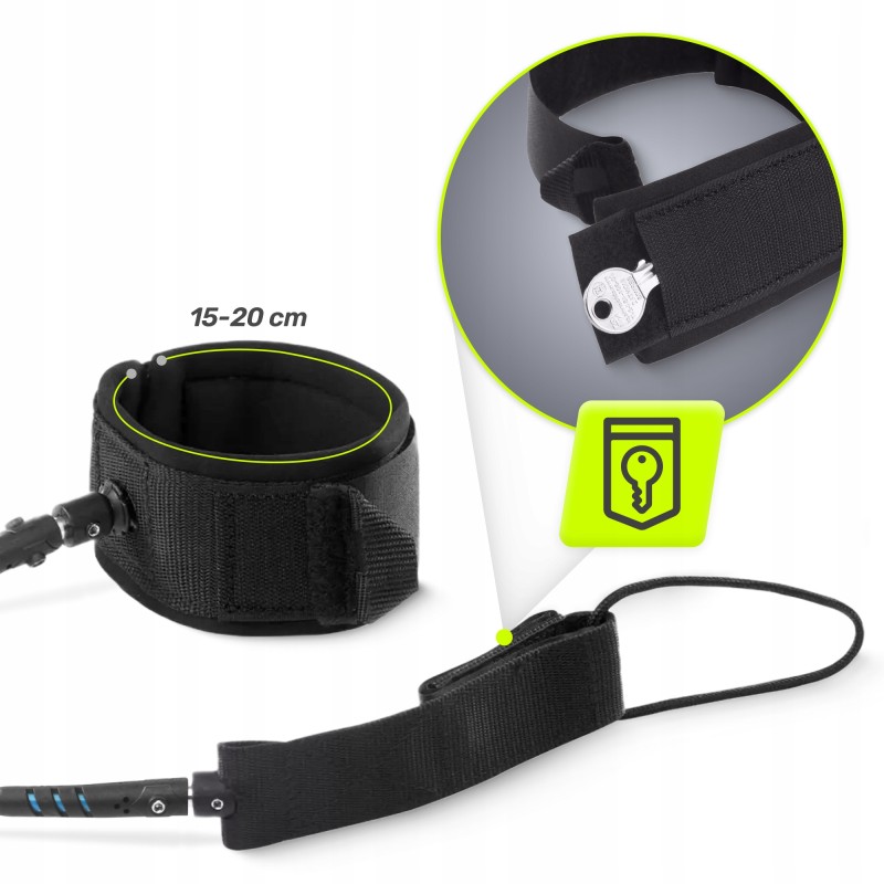 Ліш страхувальний для дошки TSUNAMI SUP-Leash Black/Blue (P-5907739316486)