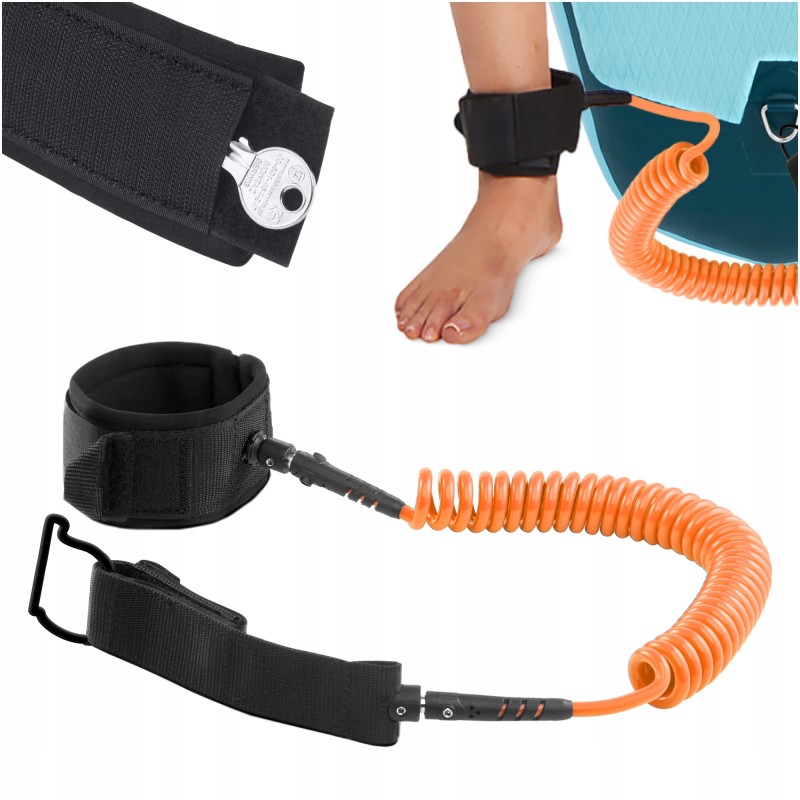 Ліш страхувальний для дошки TSUNAMI SUP-Leash Black/Orange (P-5907739316493)