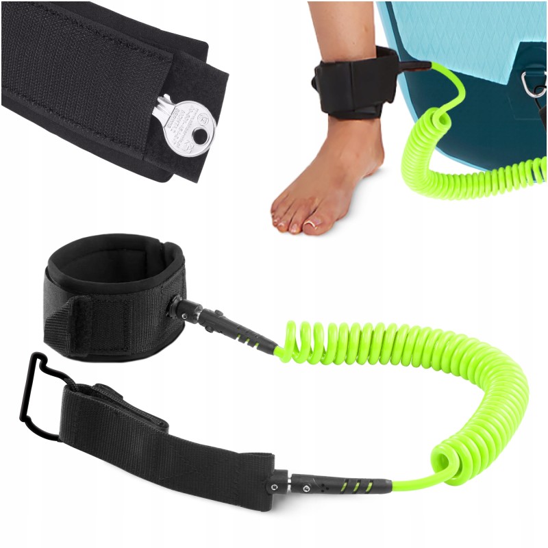 Ліш страхувальний для дошки TSUNAMI SUP-Leash Black/Green (P-5907739316479)