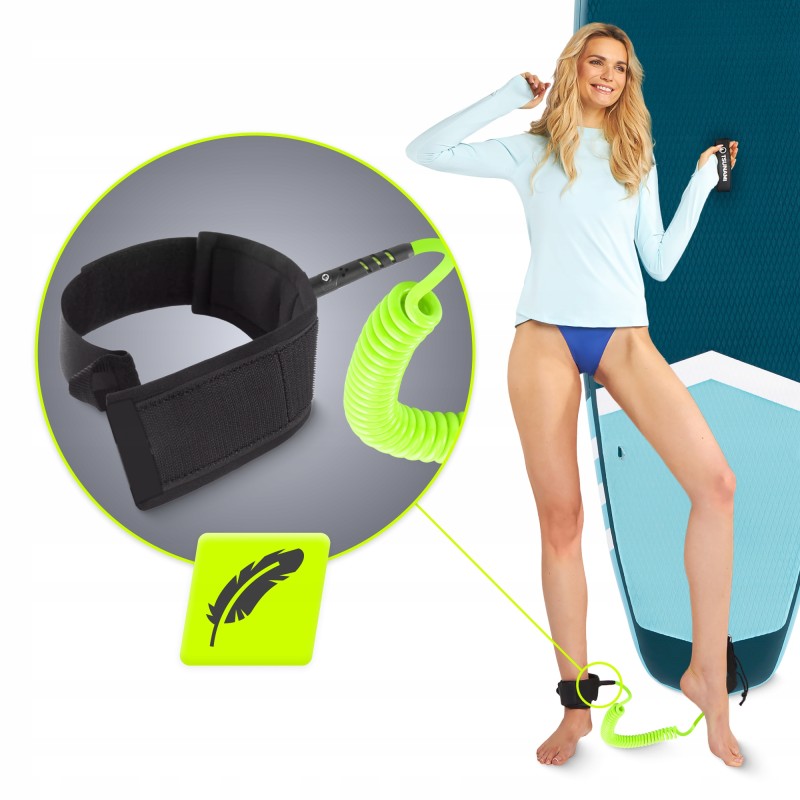 Ліш страхувальний для дошки TSUNAMI SUP-Leash Black/Green (P-5907739316479)