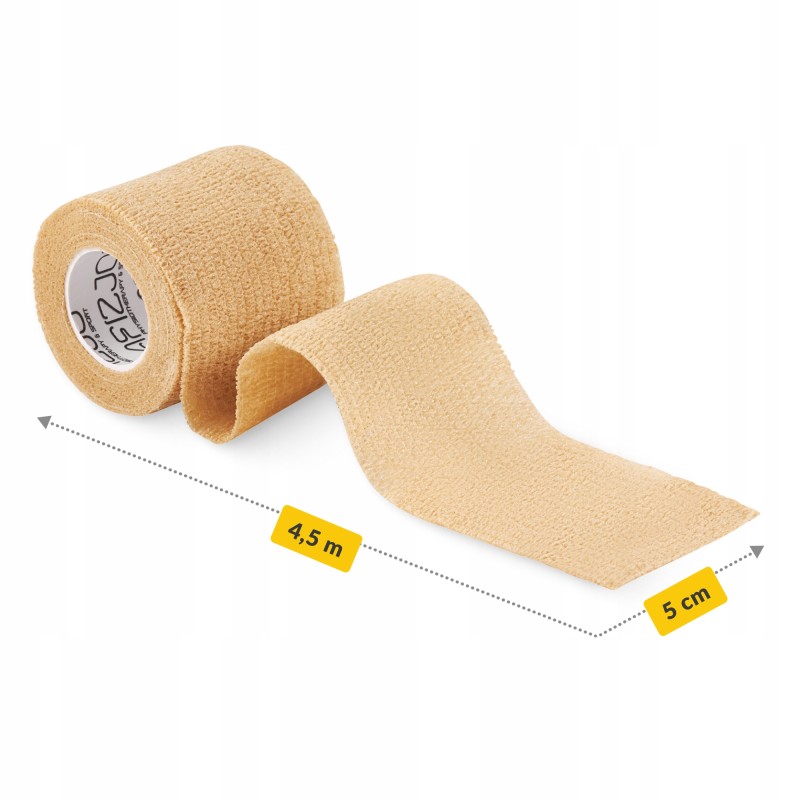 Когезійний бинт-бандаж 4FIZJO Cohesive Bandage 5 см x 4.5 м еластичний, самоклеючий Beige (P-5905973400855)