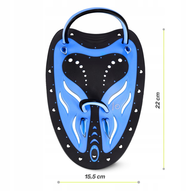 Лопатки для плавання в басейні TSUNAMI Swimming Paddles 2 шт Black/Blue (P-5905973405355)
