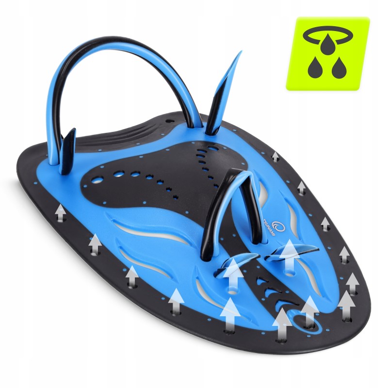 Лопатки для плавання в басейні TSUNAMI Swimming Paddles 2 шт Black/Blue (P-5905973405355)