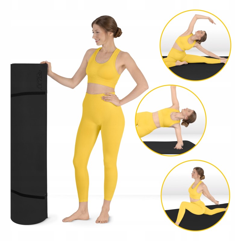 Килимок (мат) спортивний 4FIZJO TPE Gigant 200 x 125 x 2 см для йоги та фітнесу Black (P-5907739318992)