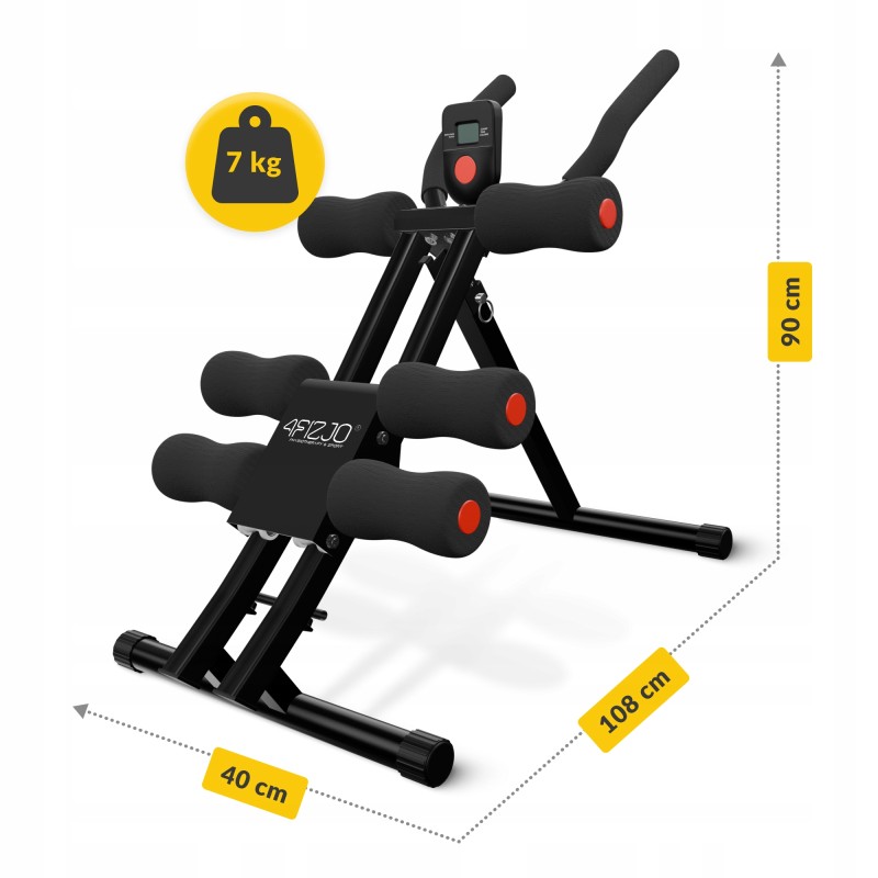 Тренажер для преса 4FIZJO Ab Fit складний, з лічильником Black (P-5905973402606)