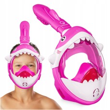 Маска для снорклінгу TSUNAMI Shark повнолицьова, дитяча Pink (P-5905973405430)