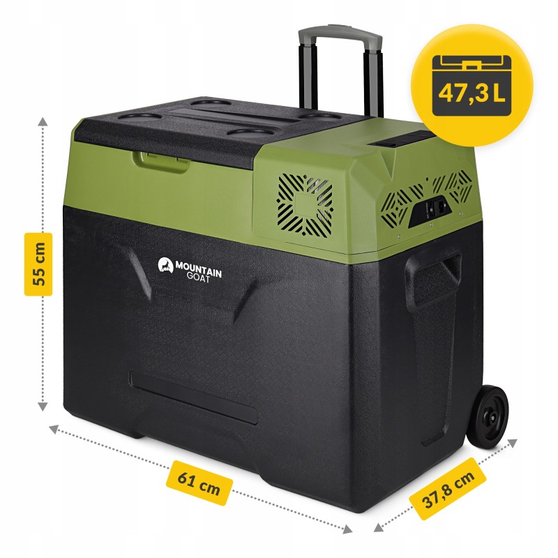 Холодильник туристичний компресорний Mountain Goat XTREME 47.3 л електричний, переносний Black/Olive (P-5905973404891)