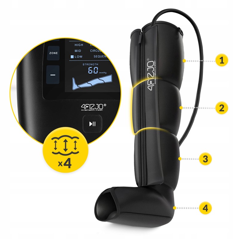 Апарат для пресотерапії та лімфодренажу 4FIZJO 4-и камерний ACTIVE-C4 (P-5905973406604)