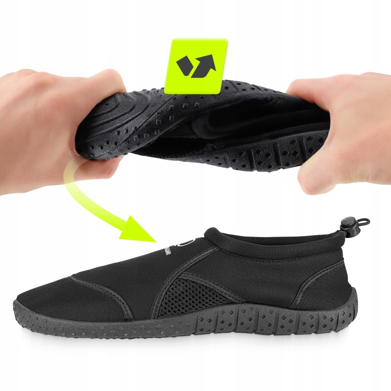 Взуття для пляжу (аквашузи) TSUNAMI Slip-On для плавання та водних видів спорту Size 31 Black (P-5905973406208)