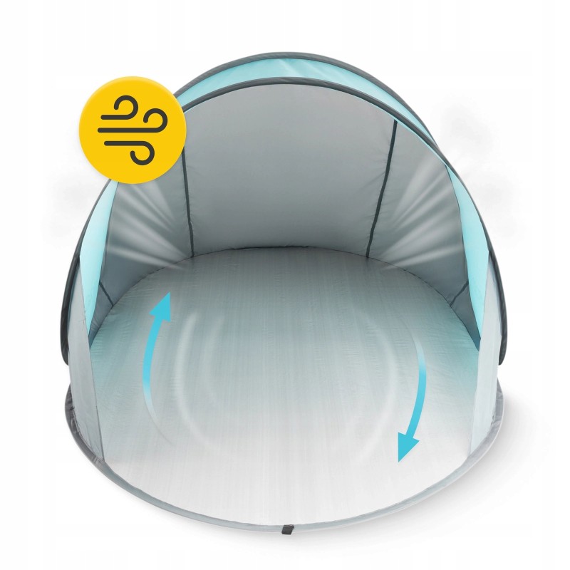 Намет пляжний 4FIZJO Pop-Up 195 x 120 см саморозкладний Grey/Mint (P-5905973401432)