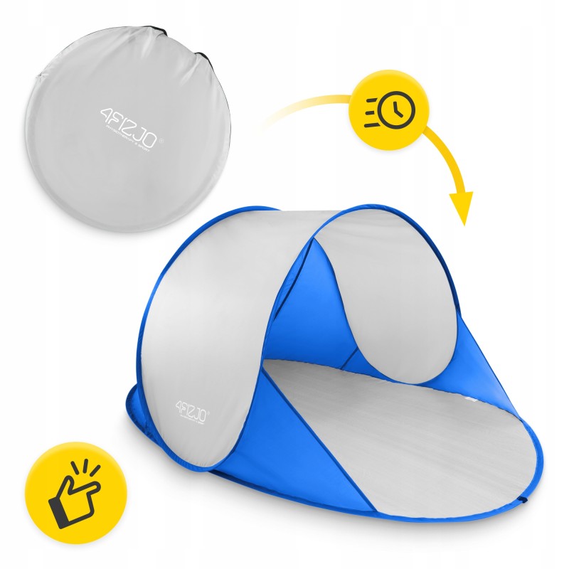 Намет пляжний 4FIZJO Pop-Up 195 x 120 см саморозкладний Blue/Grey (P-5905973405157)