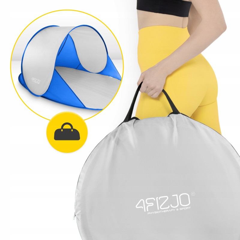 Намет пляжний 4FIZJO Pop-Up 195 x 120 см саморозкладний Blue/Grey (P-5905973405157)