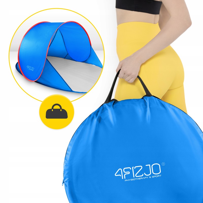 Намет пляжний 4FIZJO Pop-Up 195 x 120 см саморозкладний Blue/Red (P-5905973405164)