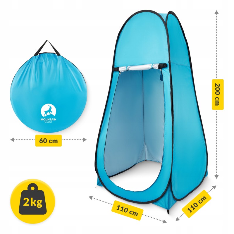 Намет туалет-душ, переодягальня Mountain Goat Pop-Up 200 x 110 x 110 см саморозкладний Sky Blue (P-5905973401456)