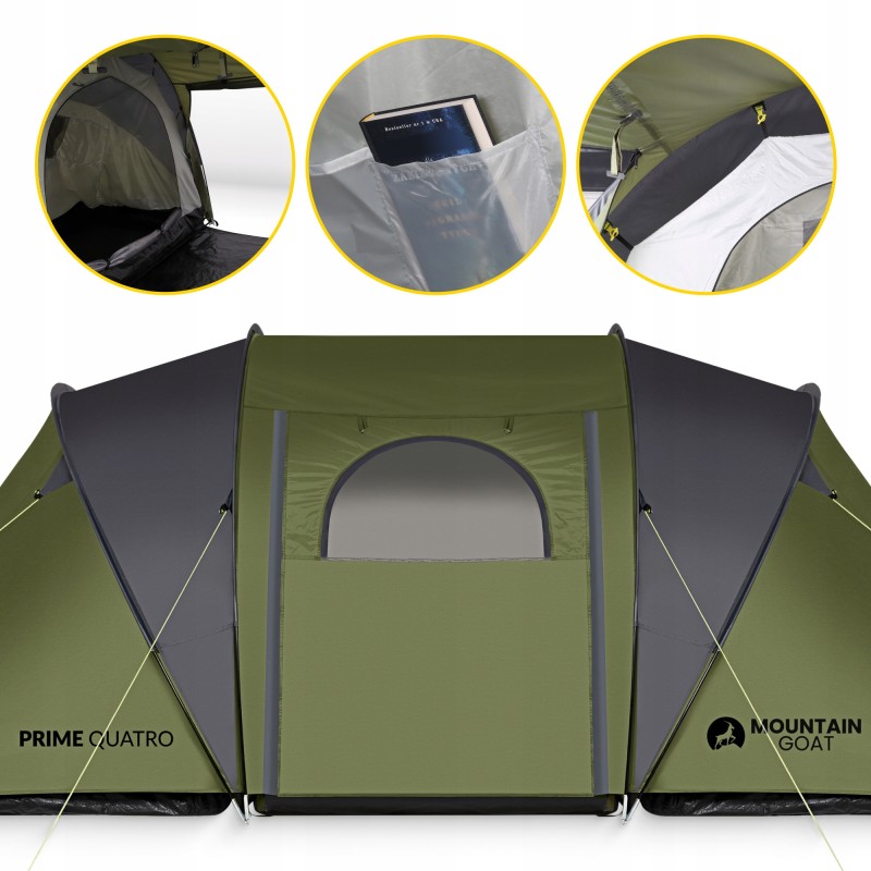 Намет туристичний Mountain Goat Prime Quatro 4-місний Olive (P-5905973406598)