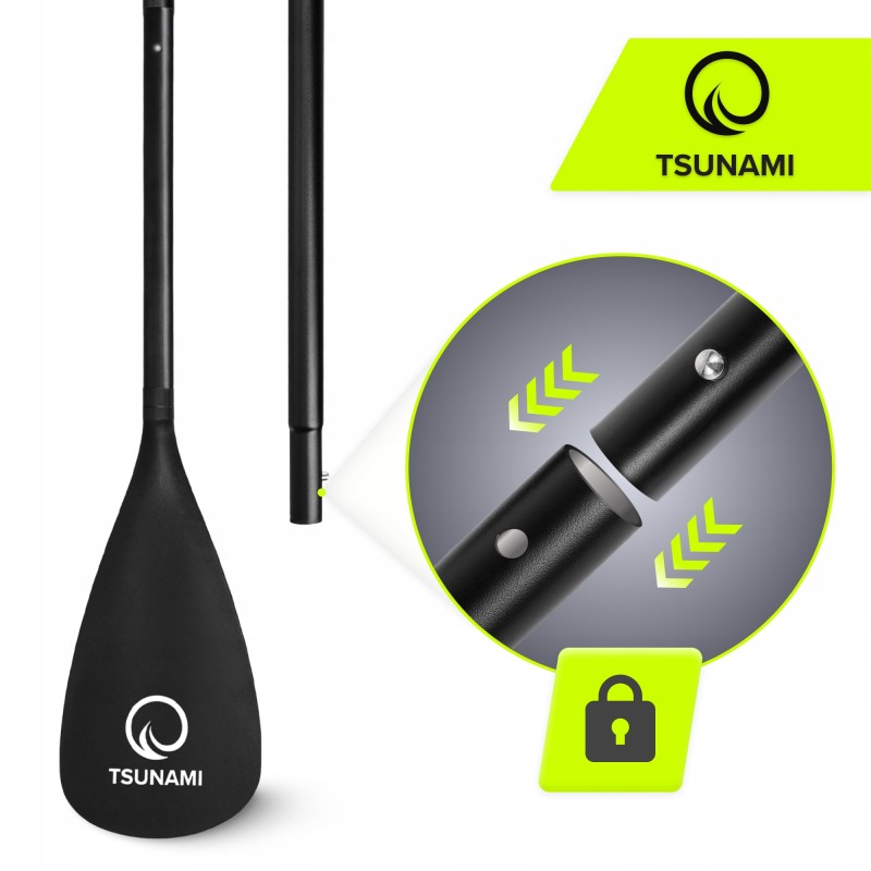Весло для SUP дошки TSUNAMI 2 в 1 160-225 см регульоване, складне Black (P-5907739316431)