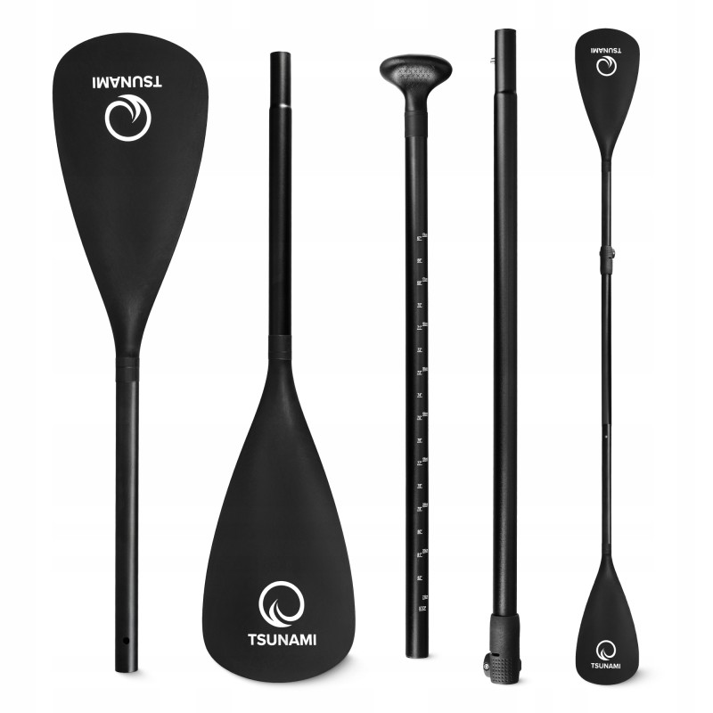 Весло для SUP дошки TSUNAMI 2 в 1 160-225 см регульоване, складне Black (P-5907739316431)