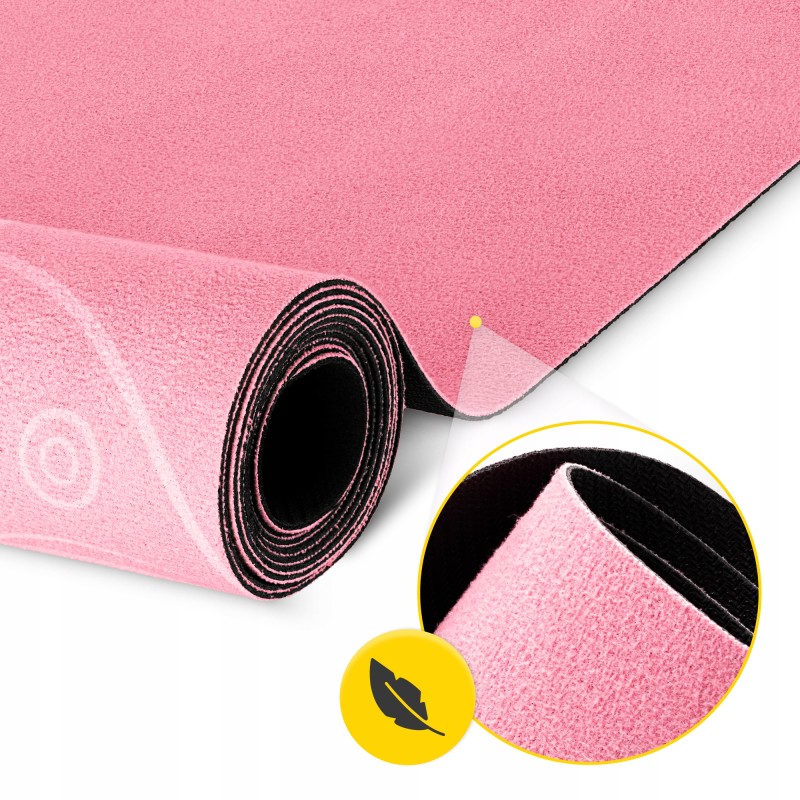 Килимок (мат) спортивний 4FIZJO замша 183 x 61 x 0.15 см для йоги та фітнесу Pink (P-5905973404419)