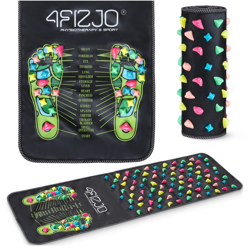 Килимок ортопедичний 4FIZJO 170 x 35 см з каменями для масажу ніг Black (P-5905973403184)