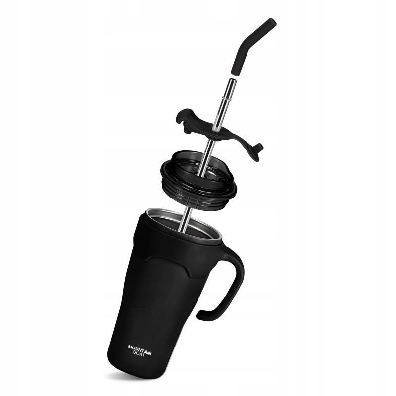Термокухоль Mountain Goat зі соломинкою 0.65 л Black (P-5905973406123)