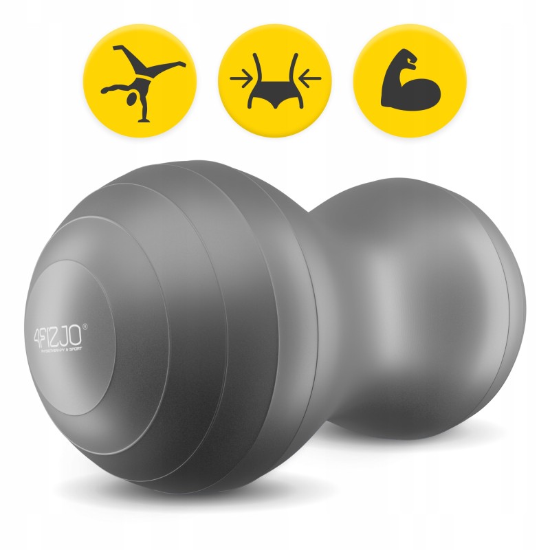 М'яч для фітнесу (арахіс) 4FIZJO Air Ball Peanut 45 x 90 см Anti-Burst Grey (P-5905973407175)