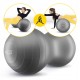 М'яч для фітнесу (арахіс) 4FIZJO Air Ball Peanut 45 x 90 см Anti-Burst Grey (P-5905973407175)