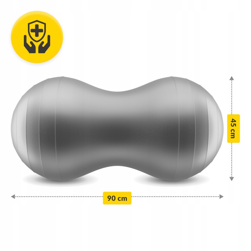 М'яч для фітнесу (арахіс) 4FIZJO Air Ball Peanut 45 x 90 см Anti-Burst Grey (P-5905973407175)
