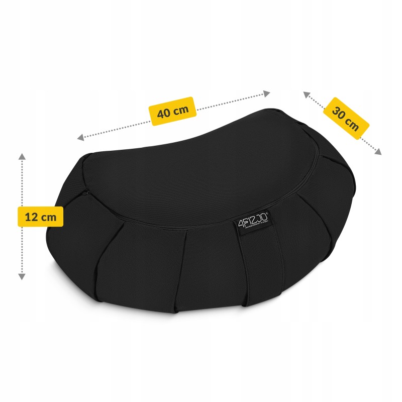 Подушка для йоги та медитації 4FIZJO Zafu напівкругла 40 x 30 x 12 см Black (P-5907739315519)