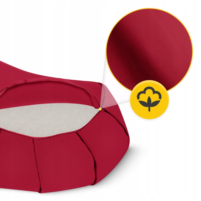 Подушка для йоги та медитації 4FIZJO Zafu напівкругла 40 x 30 x 12 см Red (P-5907739315496)
