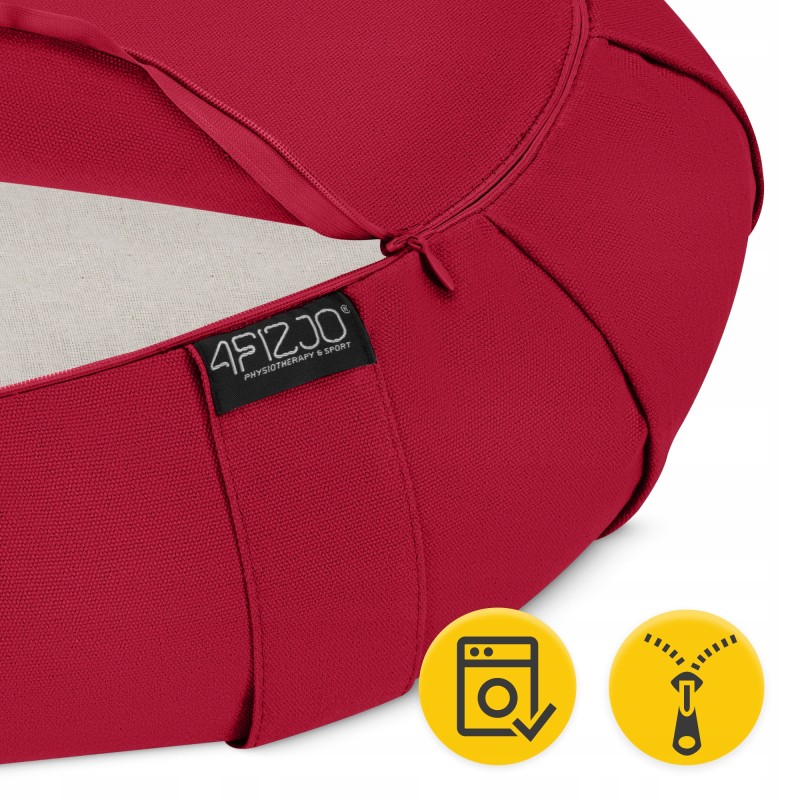 Подушка для йоги та медитації 4FIZJO Zafu напівкругла 40 x 30 x 12 см Red (P-5907739315496)