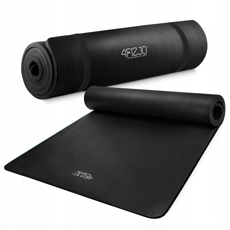 Килимок (мат) спортивний 4FIZJO NBR 190 x 100 x 1.5 см для йоги та фітнесу Black (P-5905973407120)