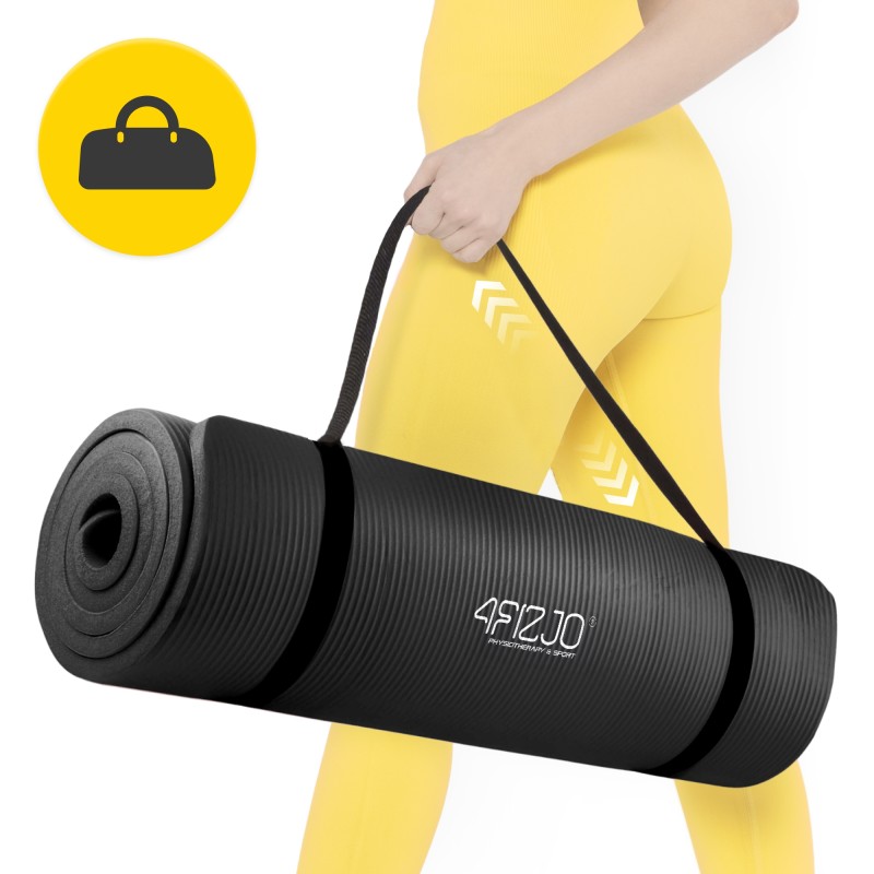 Килимок (мат) спортивний 4FIZJO NBR 190 x 100 x 1.5 см для йоги та фітнесу Black (P-5905973407120)