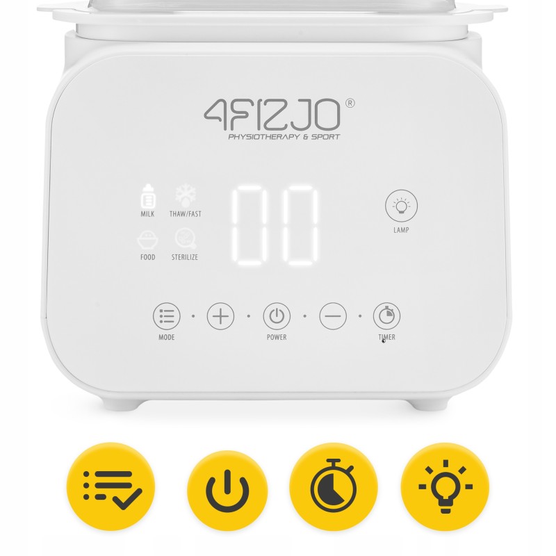 Підігрівач/стерилізатор для пляшечок 4FIZJO Twin 4 в 1 White (P-5905973402392)