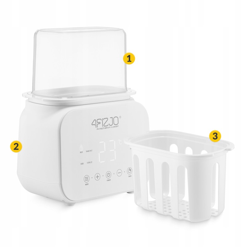 Підігрівач/стерилізатор для пляшечок 4FIZJO Twin 4 в 1 White (P-5905973402392)