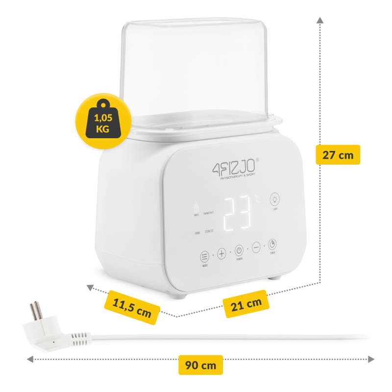 Підігрівач/стерилізатор для пляшечок 4FIZJO Twin 4 в 1 White (P-5905973402392)