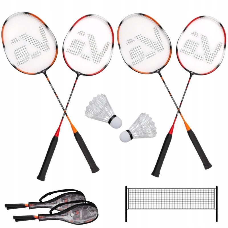Набір для бадмінтону SportVida Pro 4 шт ракетки + 2 шт волани + сітка SV-SE0003