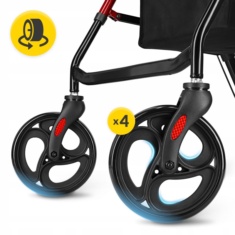 Роллер для ходьби 4FIZJO складний, зі сумкою Black/Red (P-5905973406901)