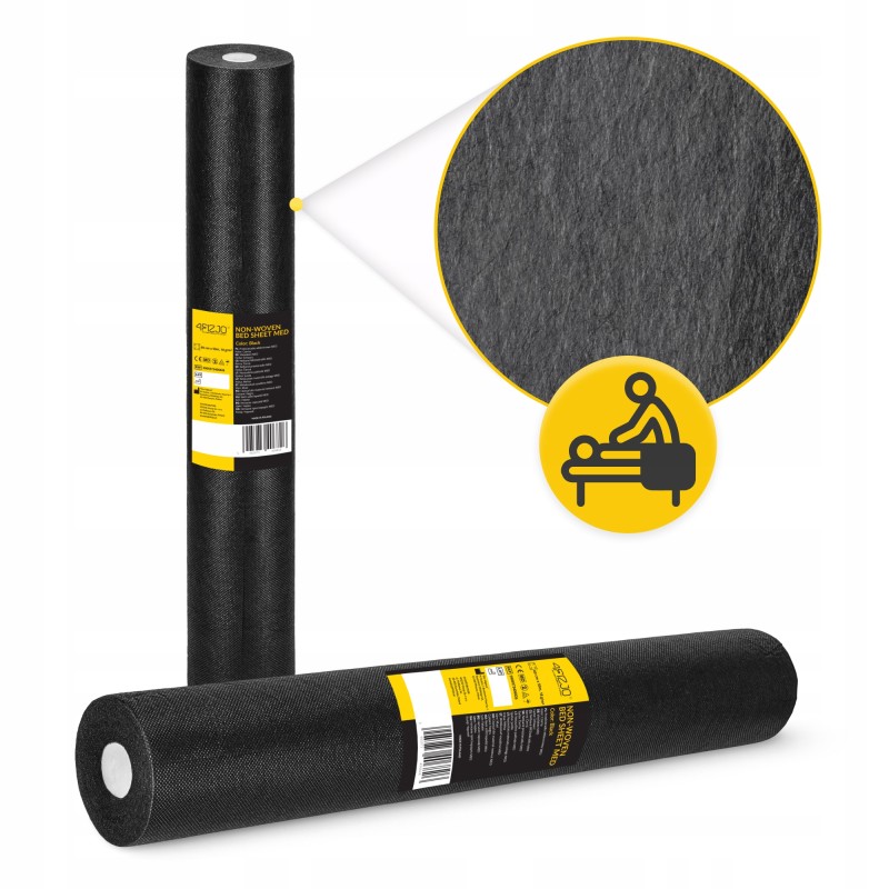 Простирадло одноразове 4FIZJO 50 м x 60 см в рулоні 18 г/м² Black (P-5905973406826)