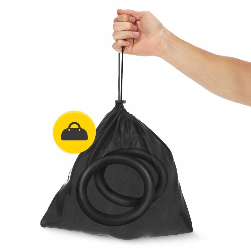 Гімнастичні кільця 4FIZJO з ABS пластику, регульовані Black/Yellow (P-5905973406109)