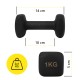 Гантелі вінілові Cornix Square 2 x 1 кг XR-0406 Black