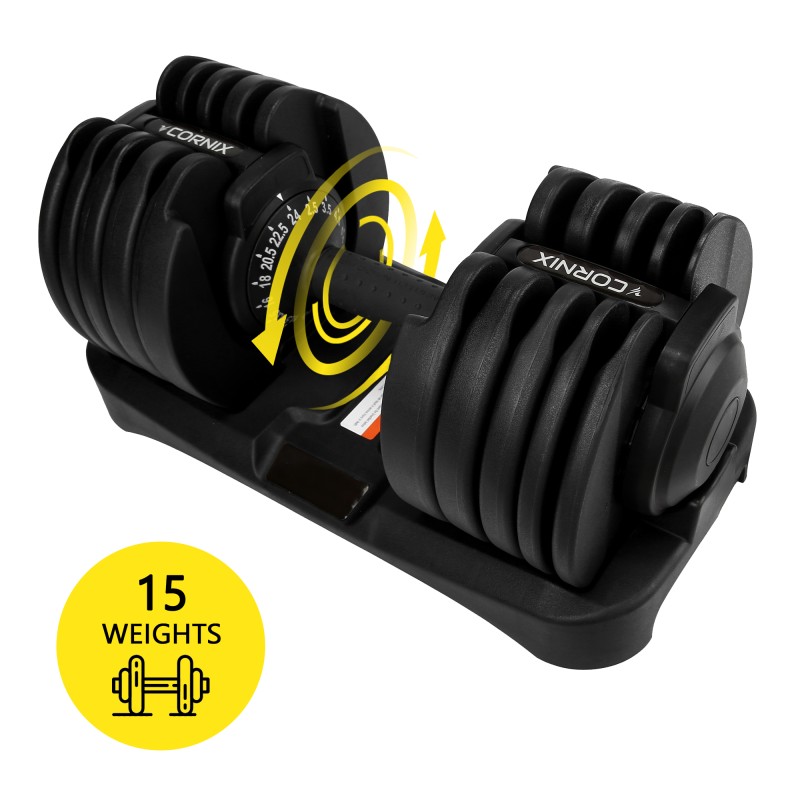 Гантеля з регульованою вагою Cornix 2.5-24 кг XR-0405 Black