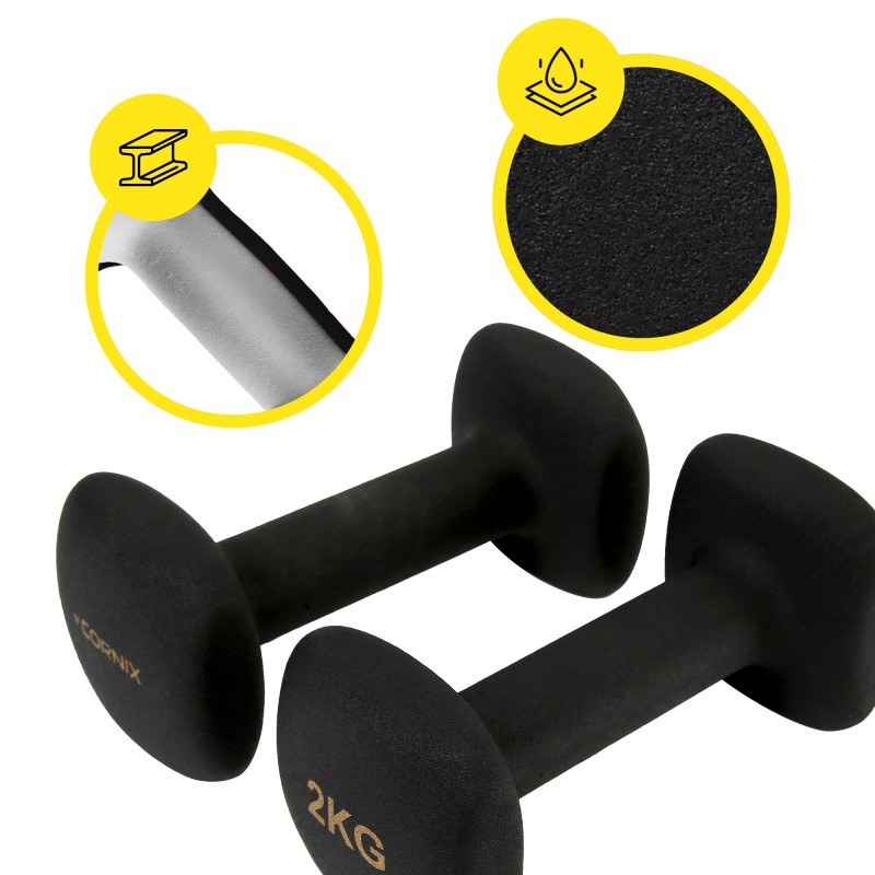 Гантелі вінілові Cornix Square 2 x 2 кг XR-0407 Black