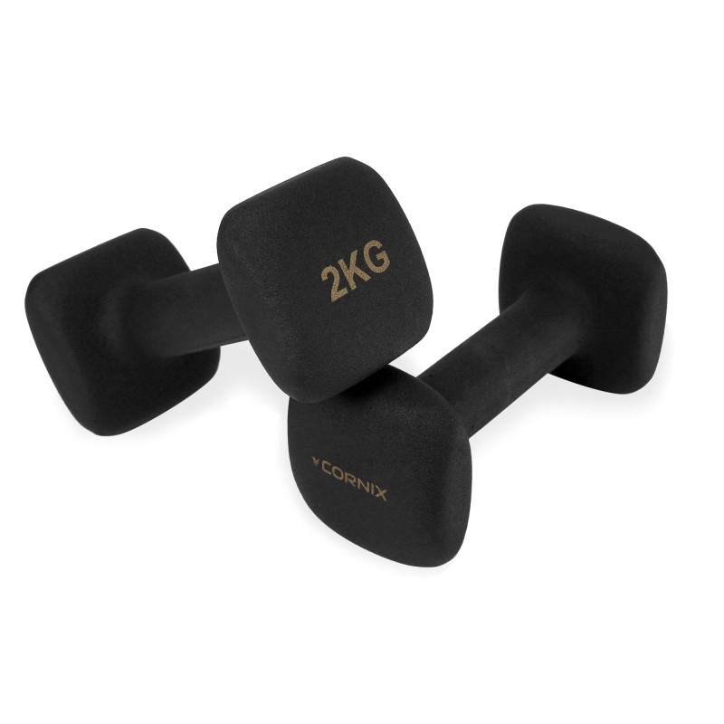 Гантелі вінілові Cornix Square 2 x 2 кг XR-0407 Black