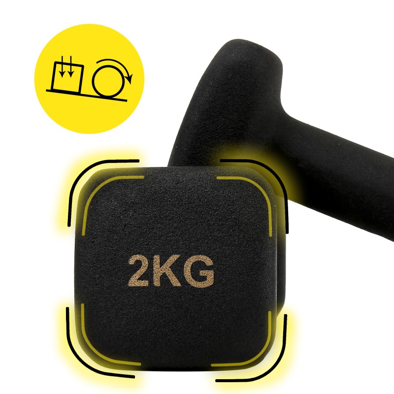 Гантелі вінілові Cornix Square 2 x 2 кг XR-0407 Black